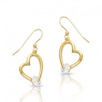Boucles D'oreilles Cœur Plaqué Or