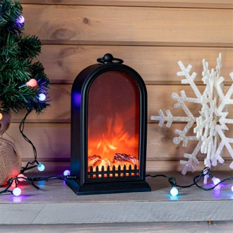 Cheminée LED Noire avec Effet de Flammes – Image 2