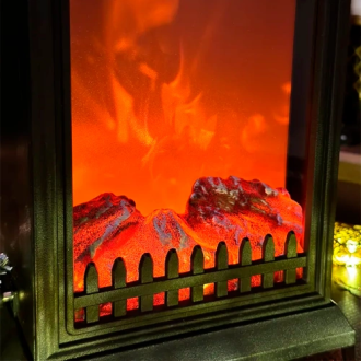 Cheminée LED Noire avec Effet de Flammes – Image 6